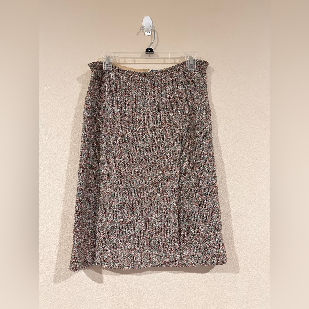 Vintage 90s Missoni Italian Colorful Knit Boucle Wrap Skirt - Size 44 (US large)
